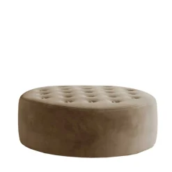 Sitzhocker in Hellbraun Samtbezug - Monzana