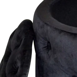 Sitzhocker Truhe in Schwarz Samt - Natalia