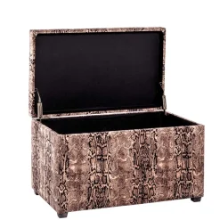 Sitztruhe aus Samt in Schlangenhaut Optik - Fadrina