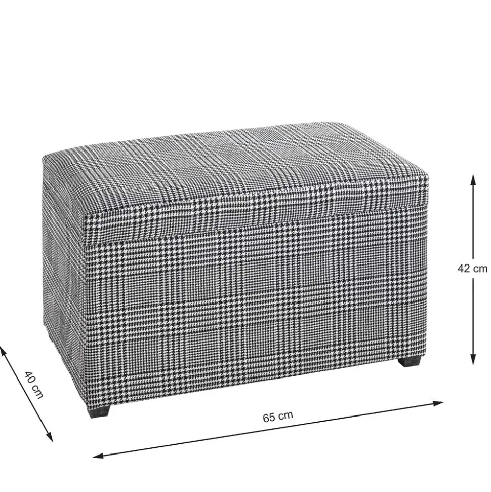Sitztruhe mit Hahnentritt Muster - Jantonia