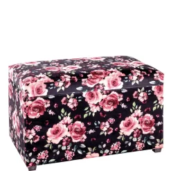 Sitztruhe mit Rosen Motiv Samtstoff - Greeks