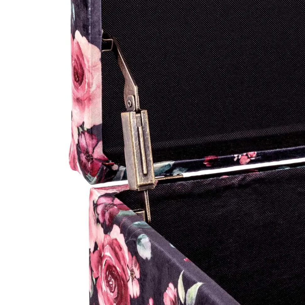 Sitztruhe mit Rosen Motiv Samtstoff - Greeks