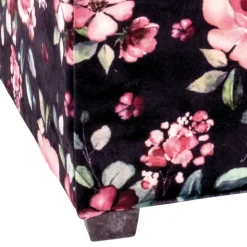 Sitztruhe mit Rosen Motiv Samtstoff - Greeks