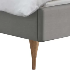 Skandi Bett in Grau mit Eiche Bianco - Potosia