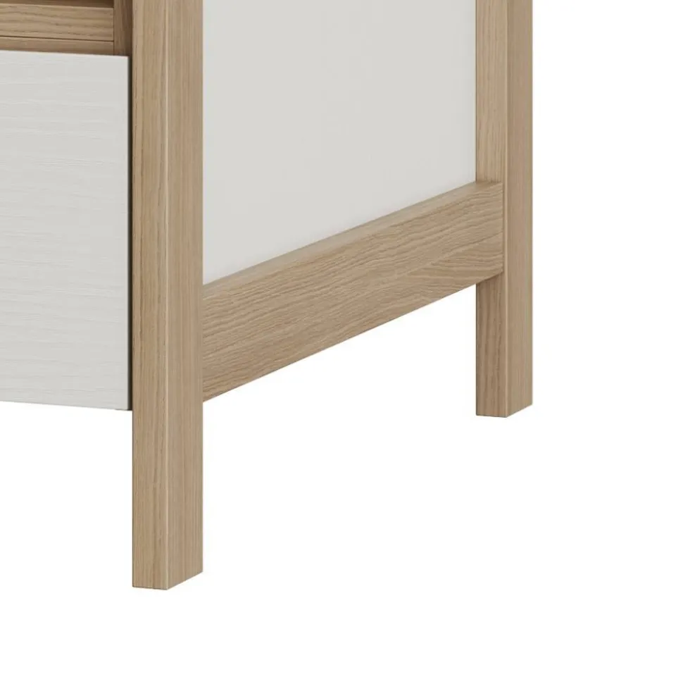 Skandi Couchtisch in Weiß und Eiche Dekor - Ovidio