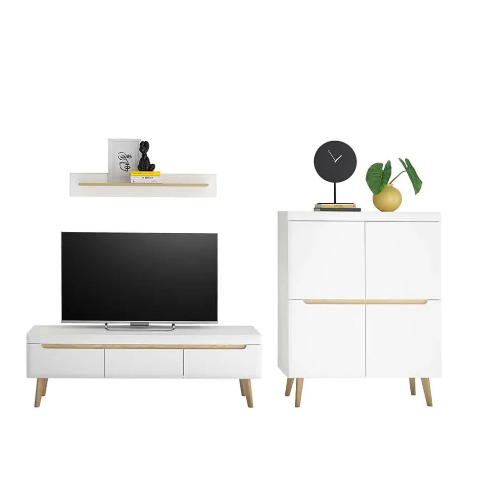 Skandi Design Wohnwand Möbel Set - Ginko (dreiteilig)