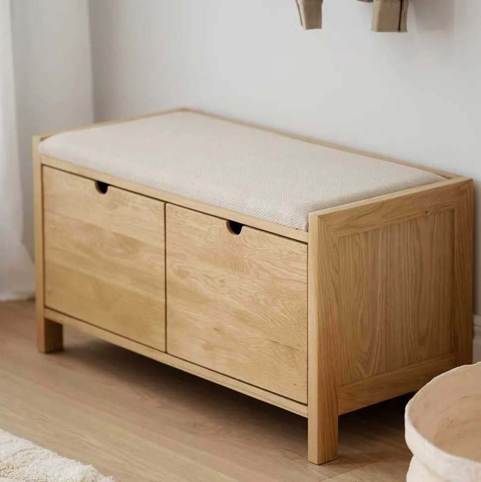 Skandi Dielenbank mit zwei Schubladen - Pastranac