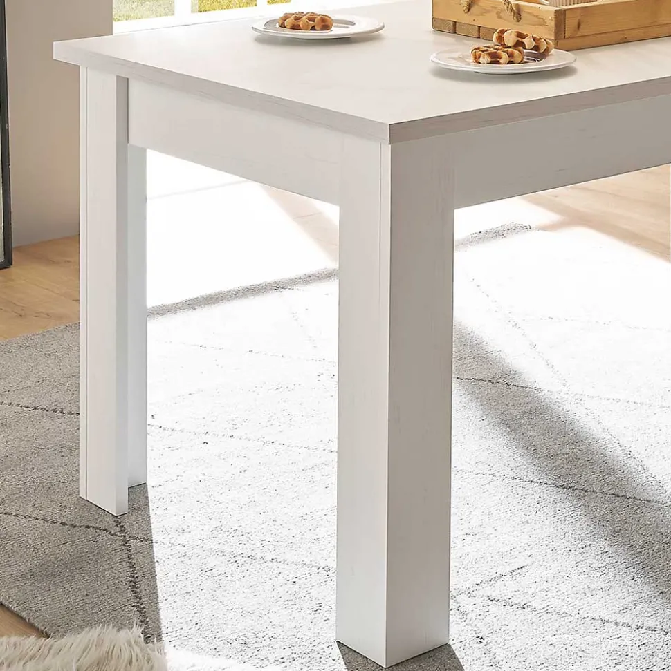 Skandi Esszimmertisch in weißer Holzoptik Pinie - Liancos