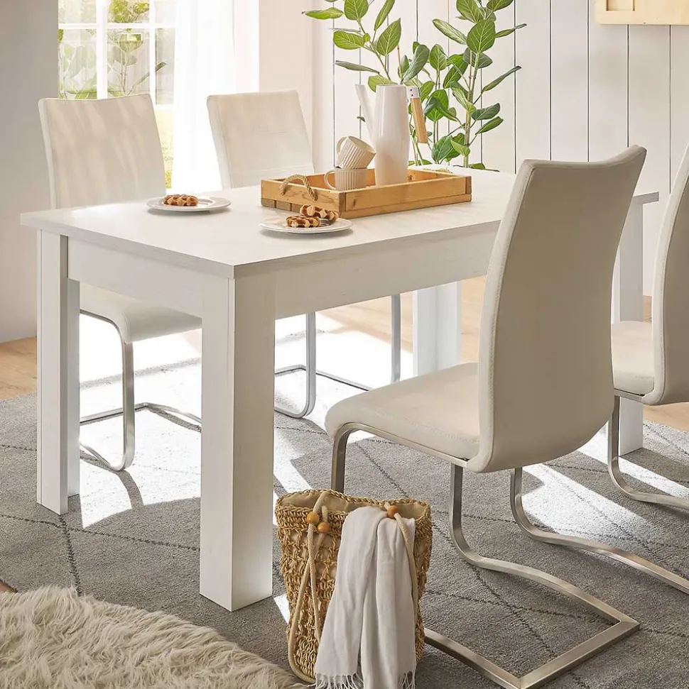 Skandi Esszimmertisch in weißer Holzoptik Pinie - Liancos