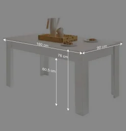 Skandi Esszimmertisch in weißer Holzoptik Pinie - Liancos