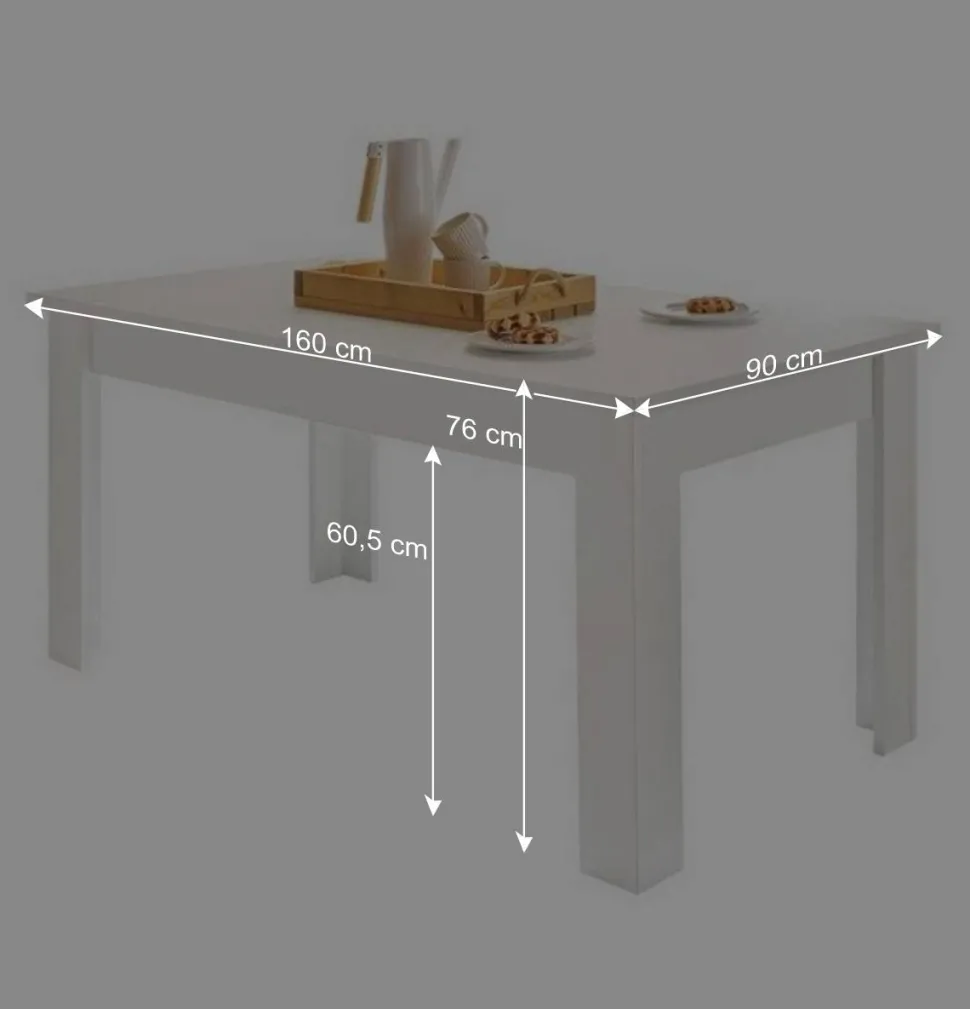 Skandi Esszimmertisch in weißer Holzoptik Pinie - Liancos