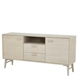 Skandi Kombi-Kommode in Eiche Weiß - Lametla