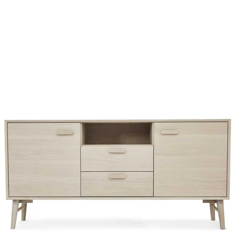 Skandi Kombi-Kommode in Eiche Weiß - Lametla