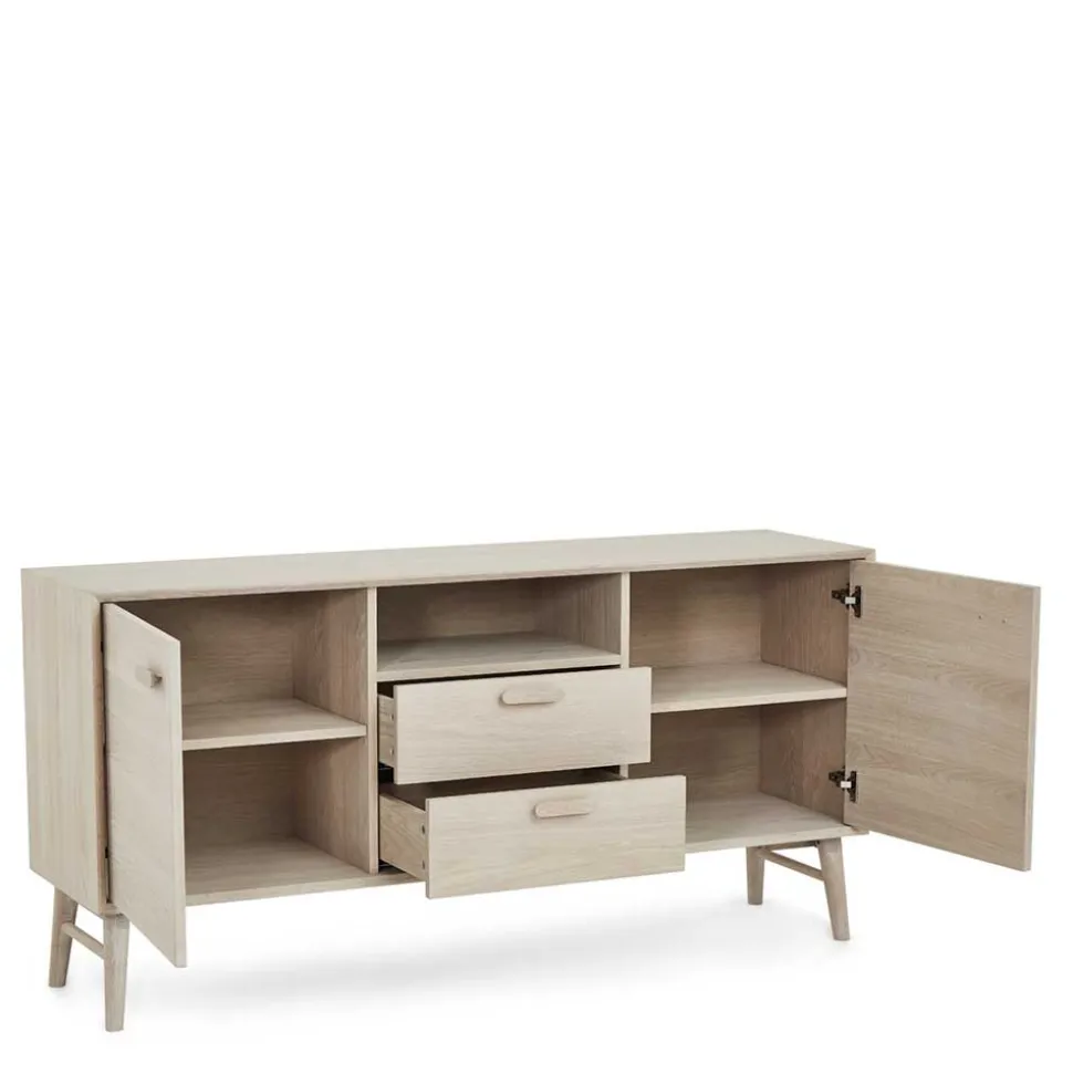 Skandi Kombi-Kommode in Eiche Weiß - Lametla
