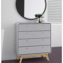 Skandi Kommode in Grau & Eiche - Wavan