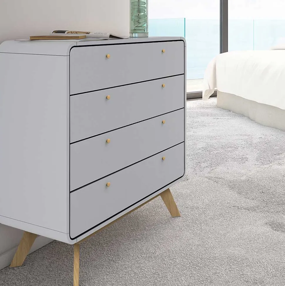 Skandi Kommode in Grau & Eiche - Wavan