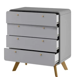 Skandi Kommode in Grau & Eiche - Wavan