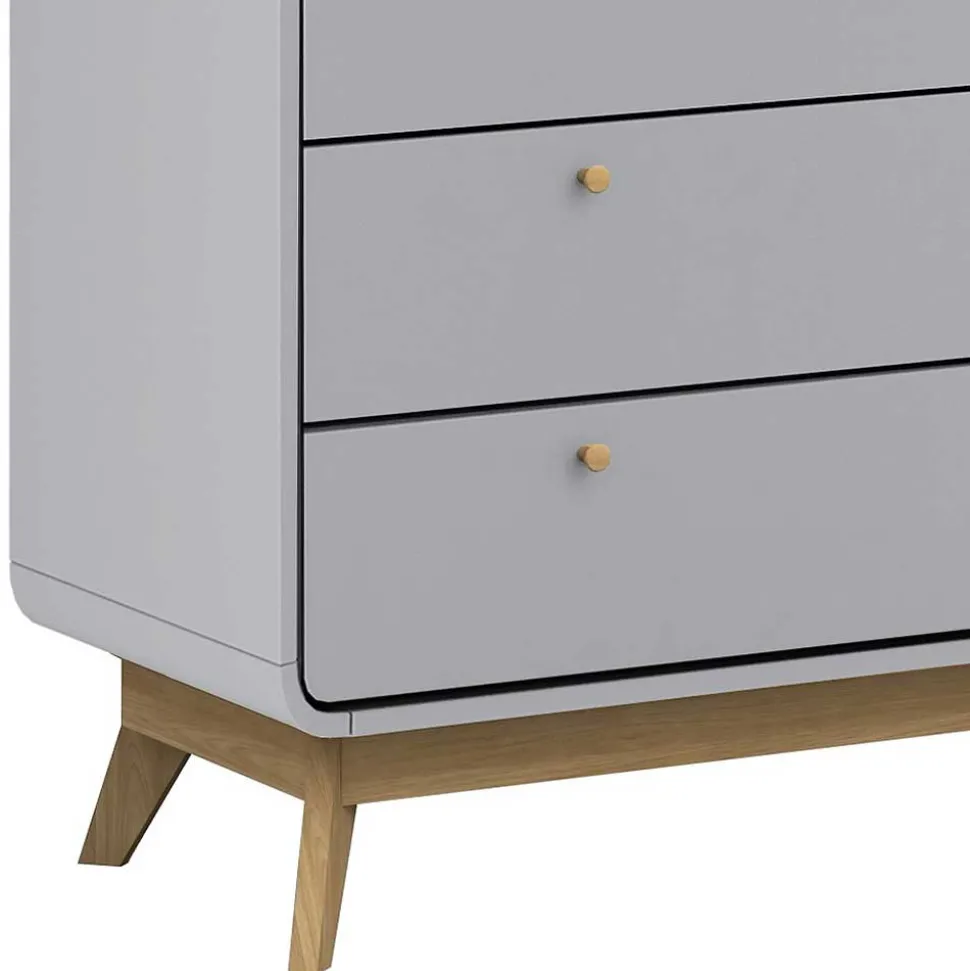 Skandi Kommode in Grau & Eiche - Wavan