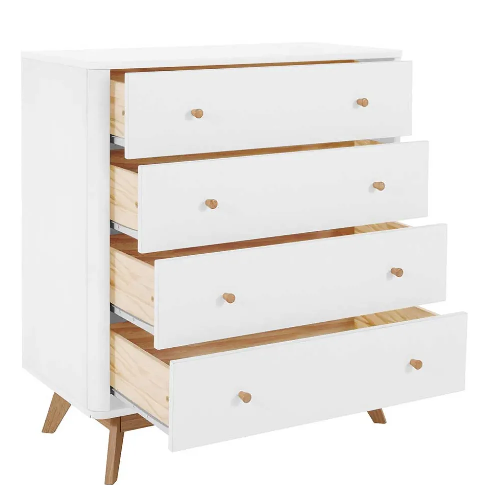 Skandi Kommode in Weiß und Holzoptik - Syria
