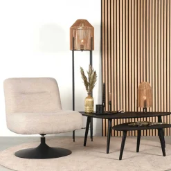 Skandi Loungesessel mit Tellerfuß Drehgestell - Haenja