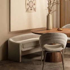 Skandi Polsterbank in Beige Strukturstoff - Greta