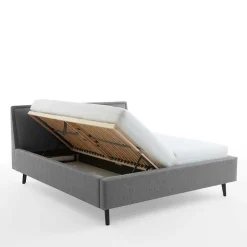 Skandi Polsterbett in Grau Stoff - Optica