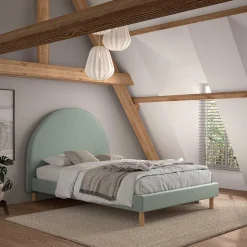 Skandi Polsterbett in Grün Boucle - Skylab