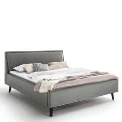 Skandi Polsterbett in Hellgrau & Schwarz - Stramo