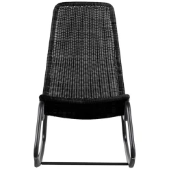 Skandi Schaukelstuhl aus Kunstrattan in Schwarz - Vurgos