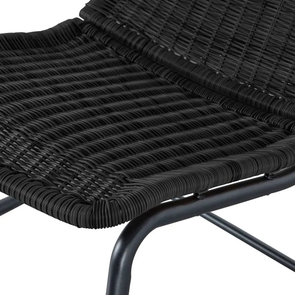 Skandi Schaukelstuhl aus Kunstrattan in Schwarz - Vurgos