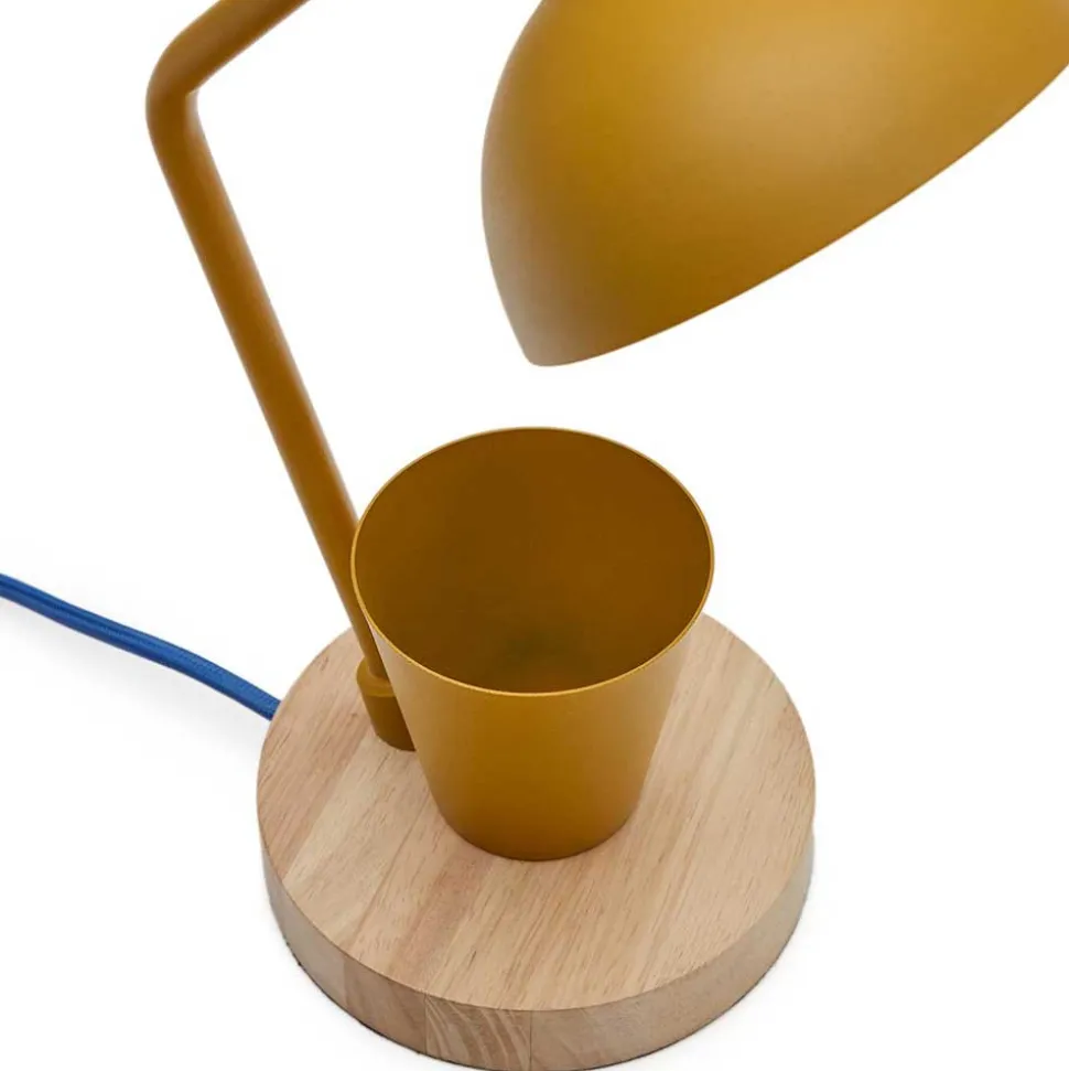 Skandi Schreibtischlampe in Senfgelb und Natur - Race