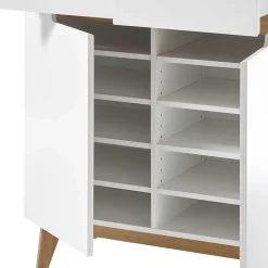 Skandi Schuhschrank in Weiß & Eiche - Blacingo