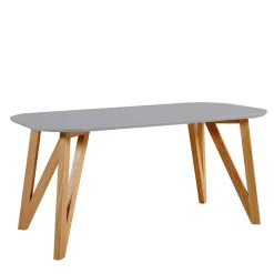 Skandi Tischgruppe mit Samt Stühlen - Pius (siebenteilig)