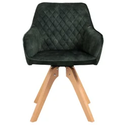 Skandi Tischgruppe mit Samt Stühlen - Pius (siebenteilig)