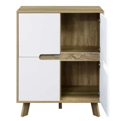 Skandi Türen-Kommode in Weiß & Sonoma-Eiche - Mesues