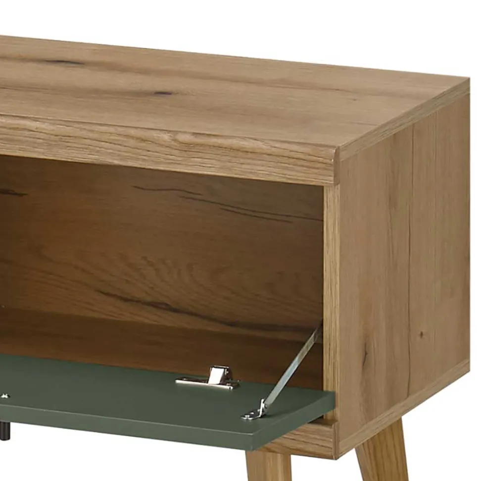 Skandi TV Anbauwand Möbel in Graugrün - Oliva (dreiteilig)