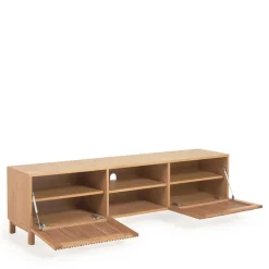Skandi TV Lowboard mit Lamellen Klapptüren - Azuro