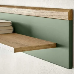 Skandi Wohnwand in Graugrün - Oliva (vierteilig)