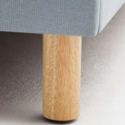 Skandinavisches Polsterbett in Hellblau Webstoff - Ortava