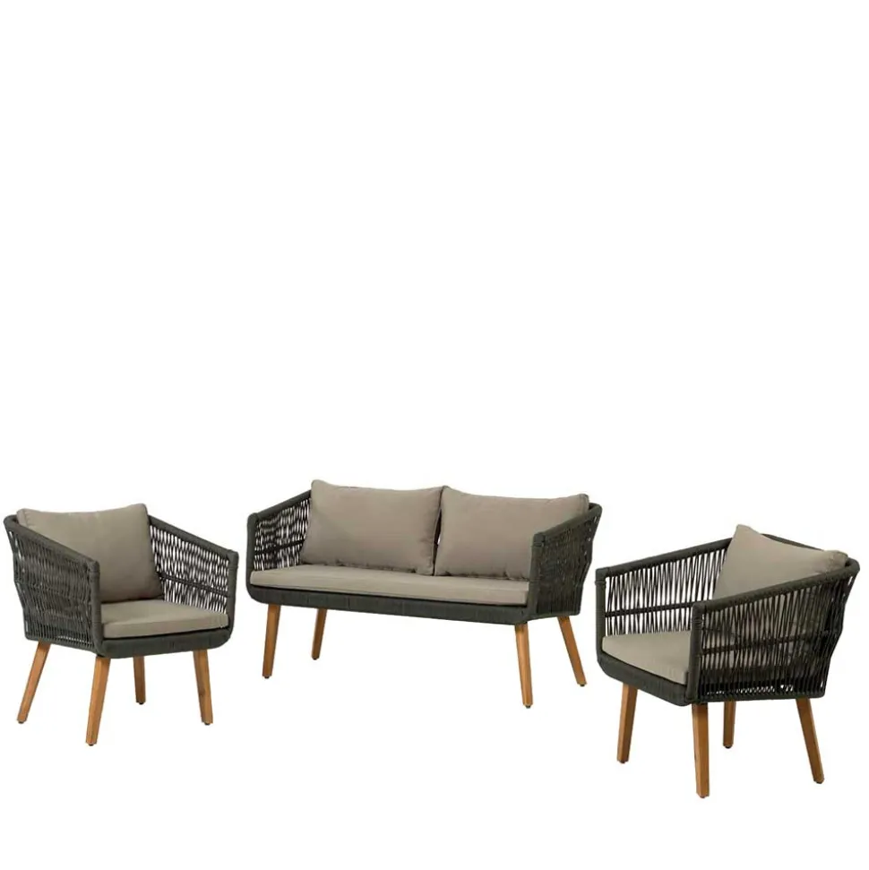 Sofa & Sessel aus Kordel-Geflecht - Lagoas (dreiteilig)