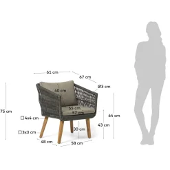 Sofa & Sessel aus Kordel-Geflecht - Lagoas (dreiteilig)