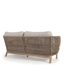 Sofa aus Kordel Geflecht & Holz mit Polster - Calivias