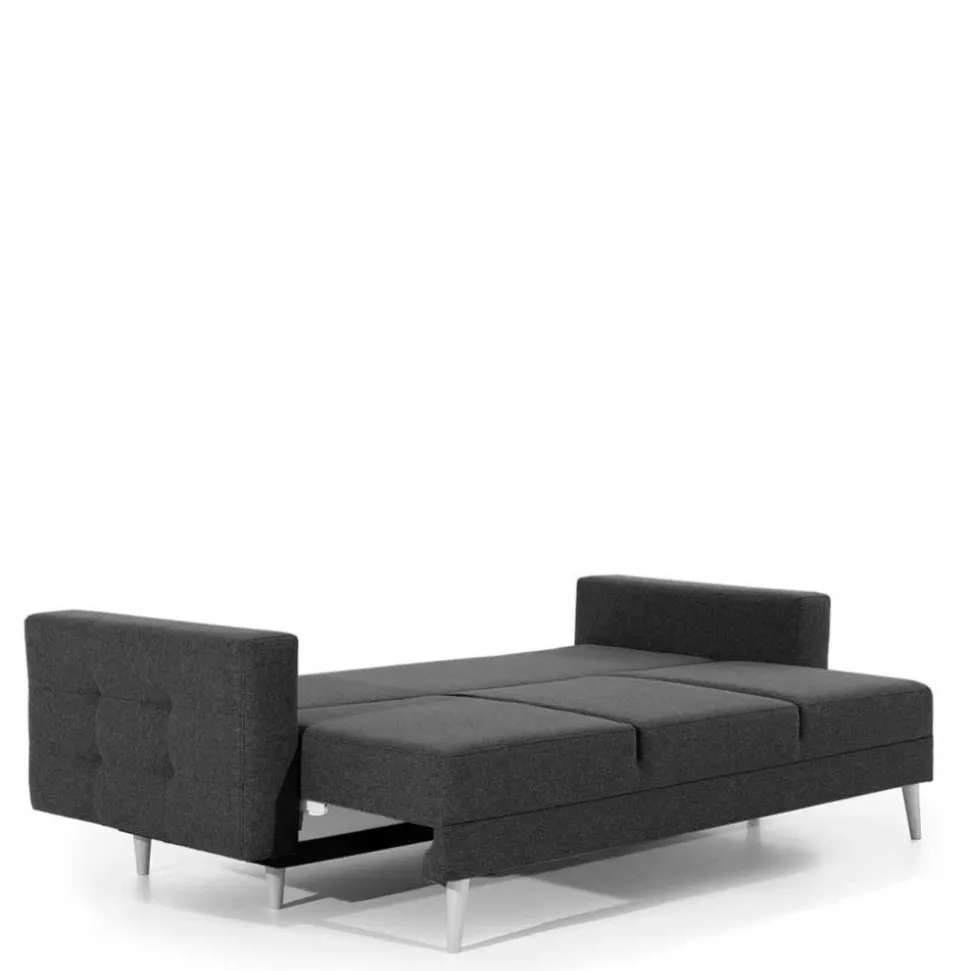 Sofa mit Bettfunktion in Altrosa Samt - Graland