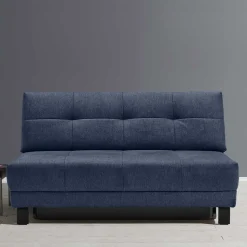 Sofa mit Bettfunktion in Blau Webstoff - Sulara