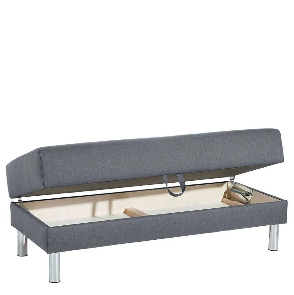 Sofaecke in Jeansblau mit Chrom - Rudolf (zweiteilig)