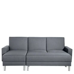 Sofaecke in Jeansblau mit Chrom - Rudolf (zweiteilig)