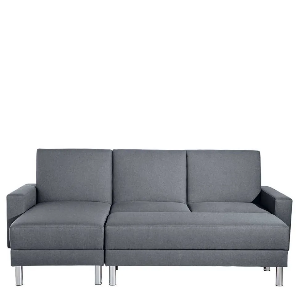 Sofaecke in Jeansblau mit Chrom - Rudolf (zweiteilig)