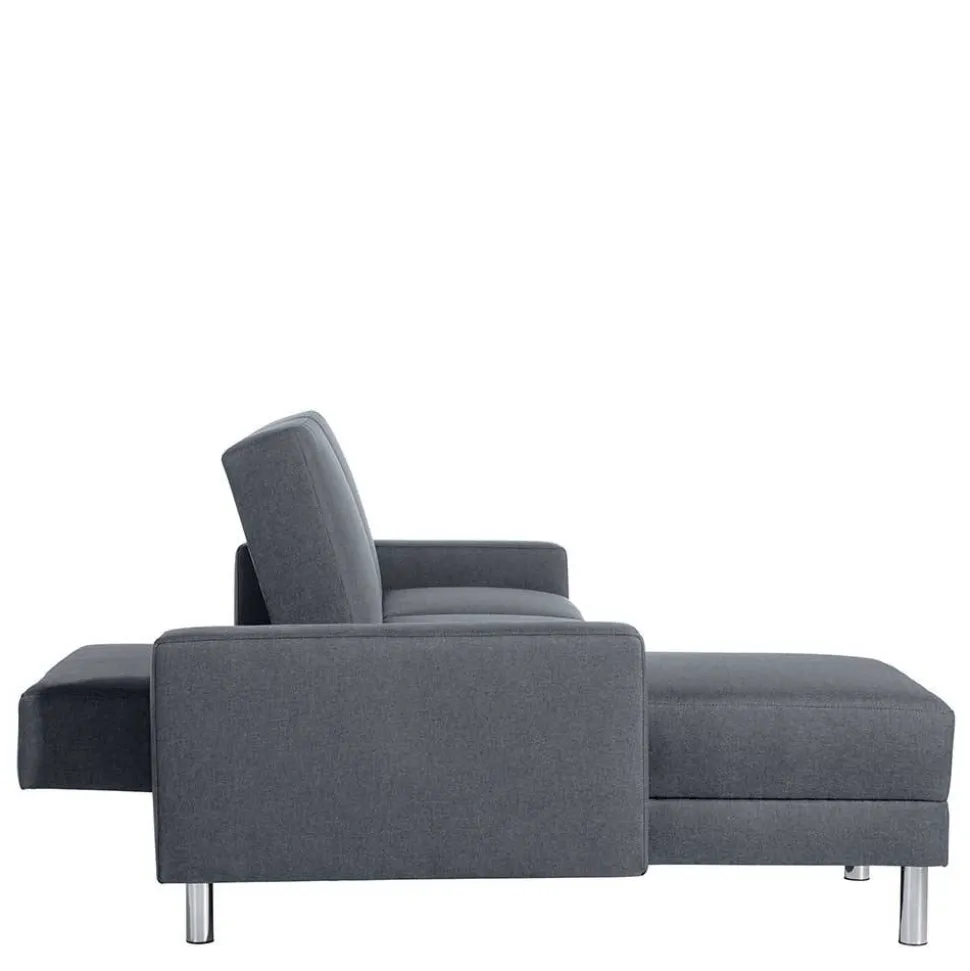 Sofaecke in Jeansblau mit Chrom - Rudolf (zweiteilig)