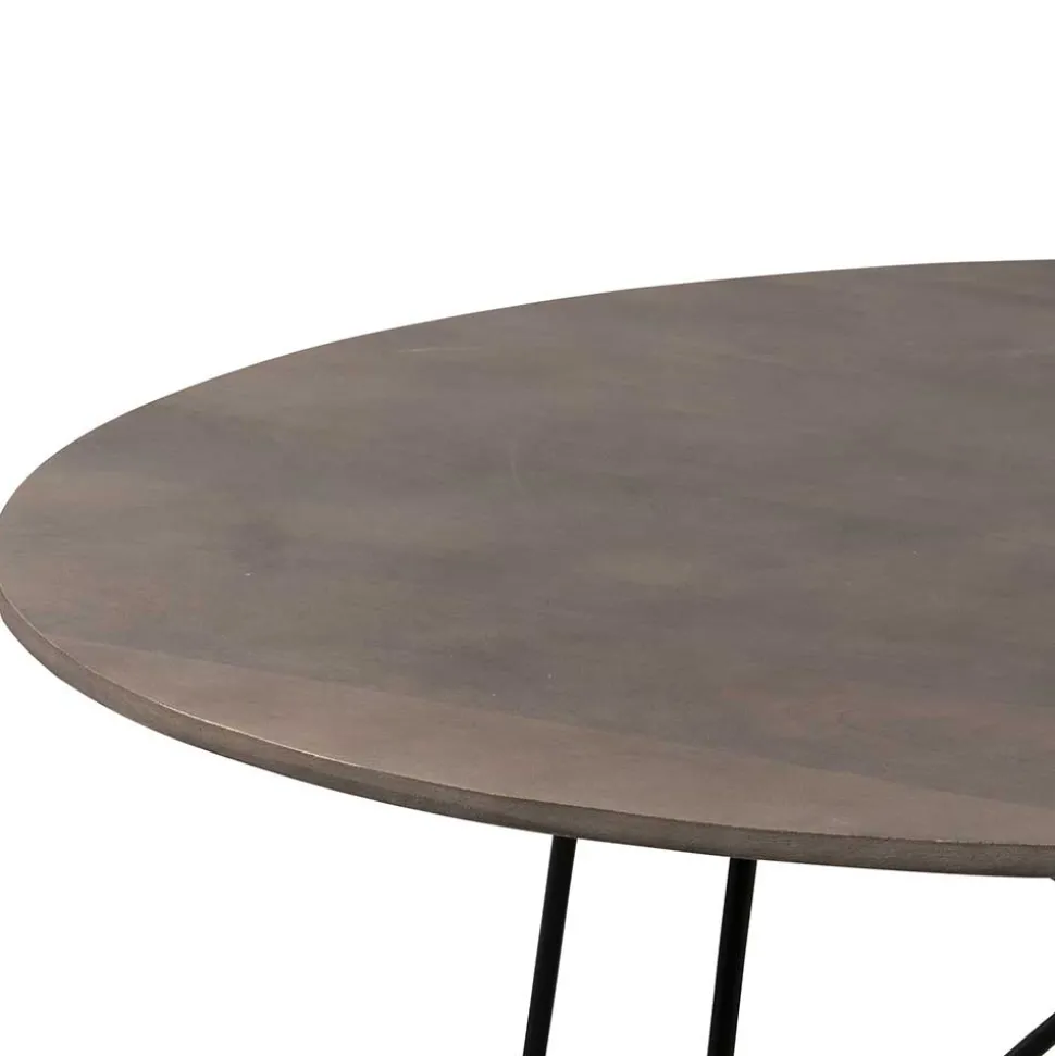 Sofatisch aus Mangobaum Massivholz in Mattsilber - Dosa