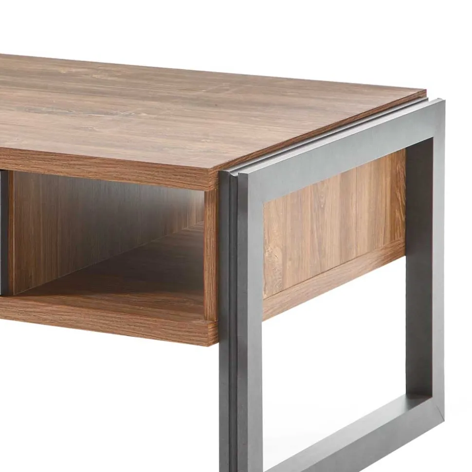 Sofatisch Rompira in Eiche dunkel Schiefer Grau